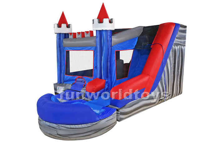Hot Blue Jumper House with water slide FWZ261