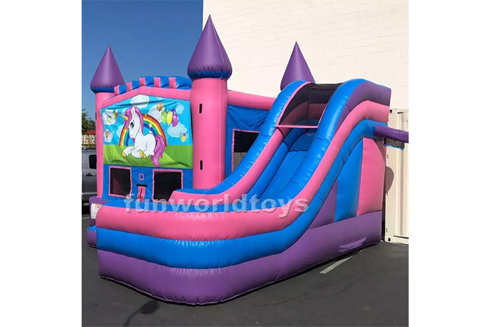 Inflatable Unicorn Bounce House with Slide FWZ279