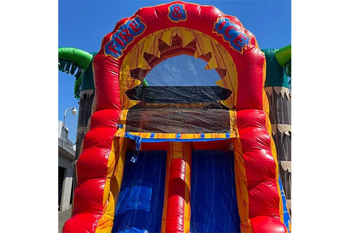Dual lane inflatable bouncing castles combo FWZ275