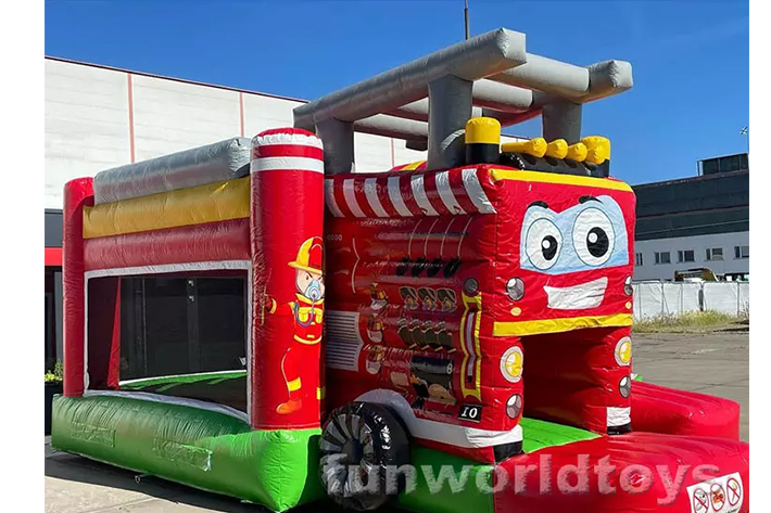 Fireman Inflatable slide bounce house FWZ293