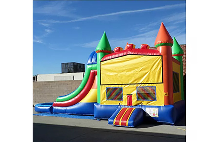 Inflatable white bounce combo house FWZ284