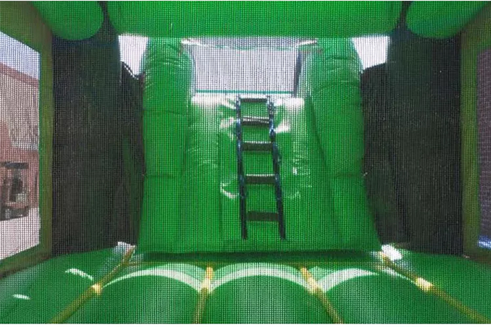 Green palm tree bounce house water slide FWZ282