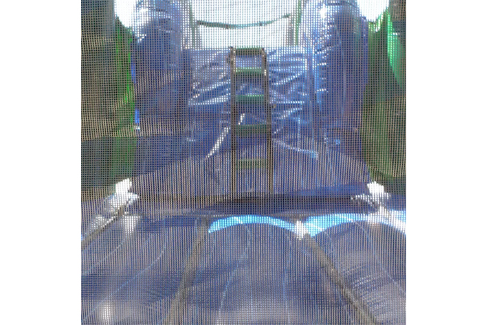 Green inflatable Marble bounce house with dry wet slide FWZ303