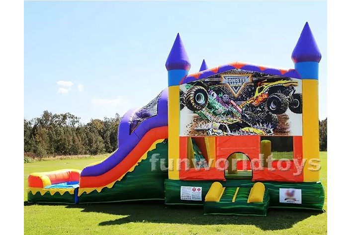 Different themed combo bounce house with slide FWZ299