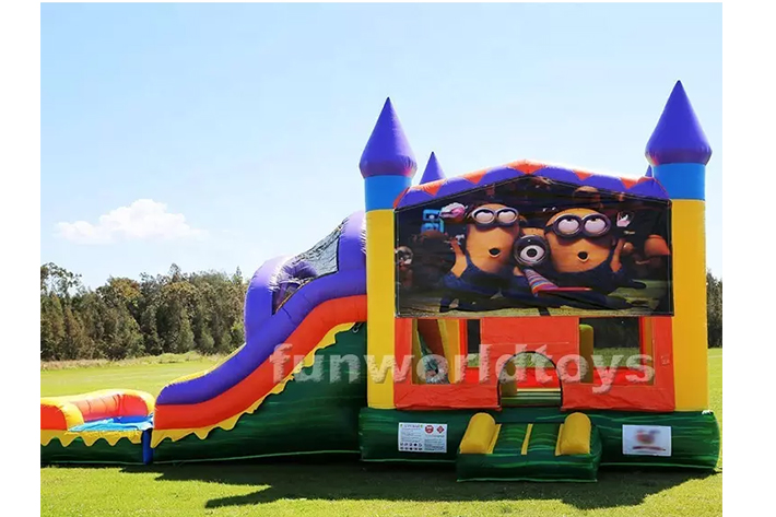 Different themed combo bounce house with slide FWZ299