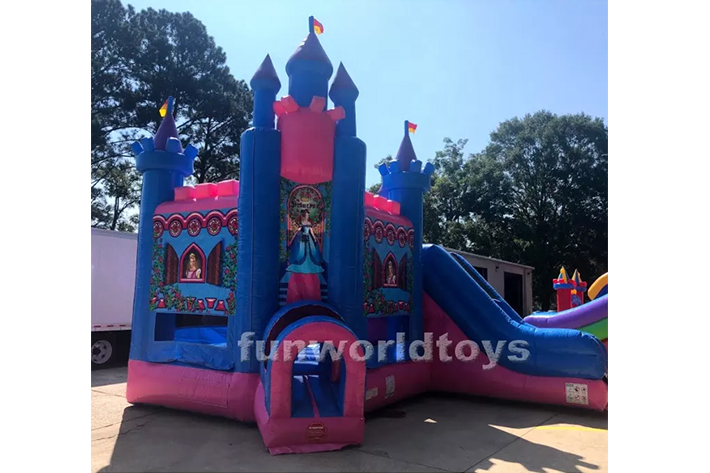 Inflatable moonwalk with slide bounce house FWZ320