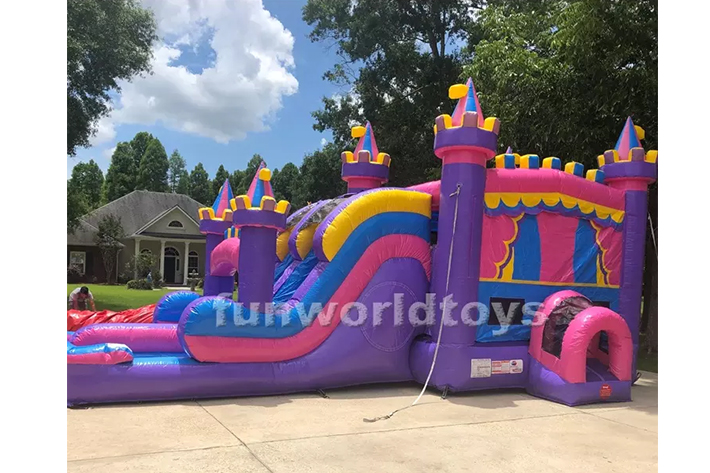 Flag bounce house with slide FWZ358