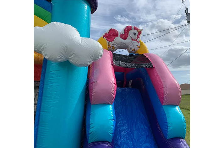 Lovely kids inflatable bouncing castle unicorn combo FWZ314