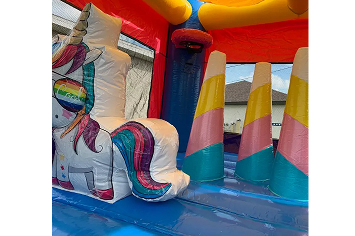 Lovely kids inflatable bouncing castle unicorn combo FWZ314