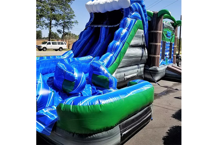 Double Lane Twisted Water Slide with Pool  FWZ339