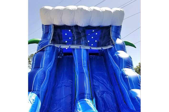Double Lane Twisted Water Slide with Pool  FWZ339