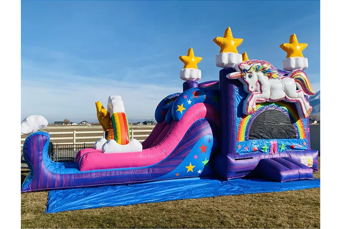 Lovely kids inflatable unicorn jumping bouncy castle FWZ368