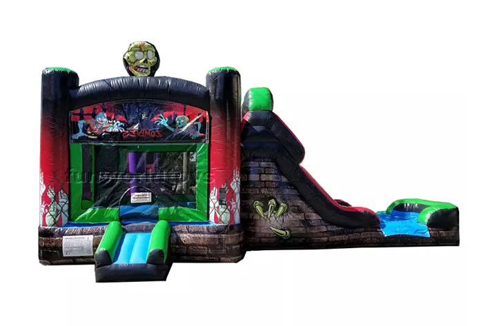Inflatable Zombie combo with water slide  FWZ349
