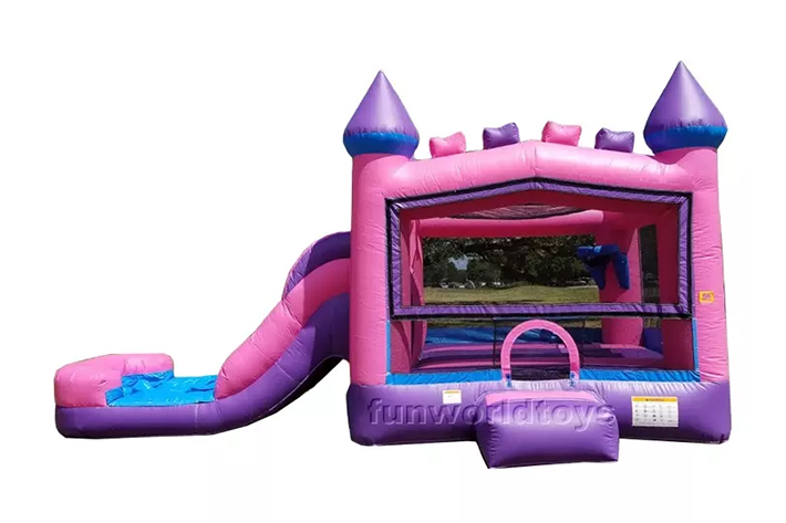 Multi Pink theme girls inflatable bounce house water slide  FWZ347
