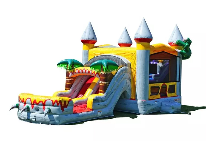 Hot Selling Kids T-Rex Party Jumpers Bounce House with Water Slide