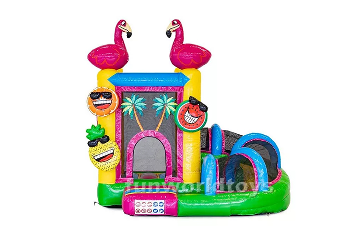Mini inflatable Flamingo combo Bounce Houses   FWZ341