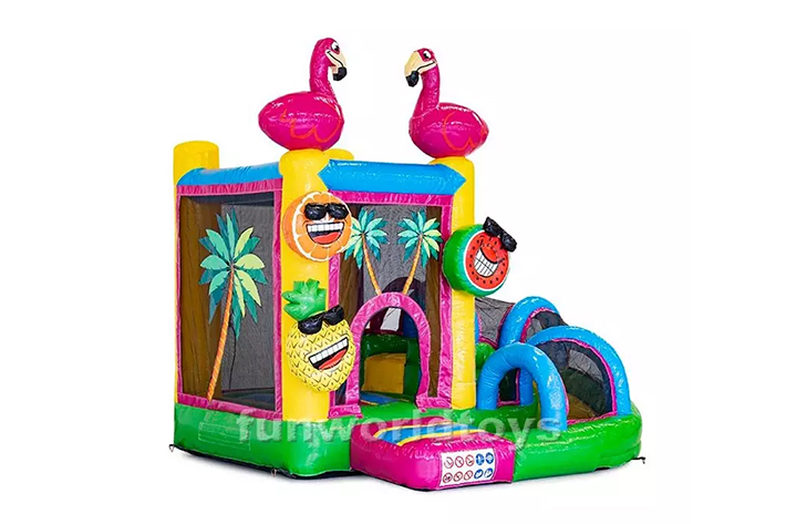 Mini inflatable Flamingo combo Bounce Houses   FWZ341