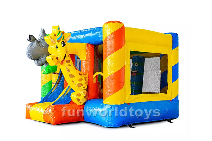 Structure animal bounce house with slide FWC263