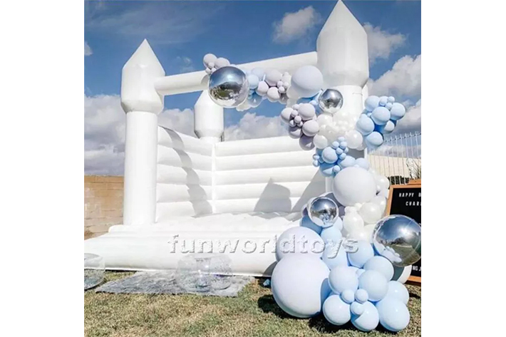 Factory Wholesale Inflatable White Bouncy Castle FWW29