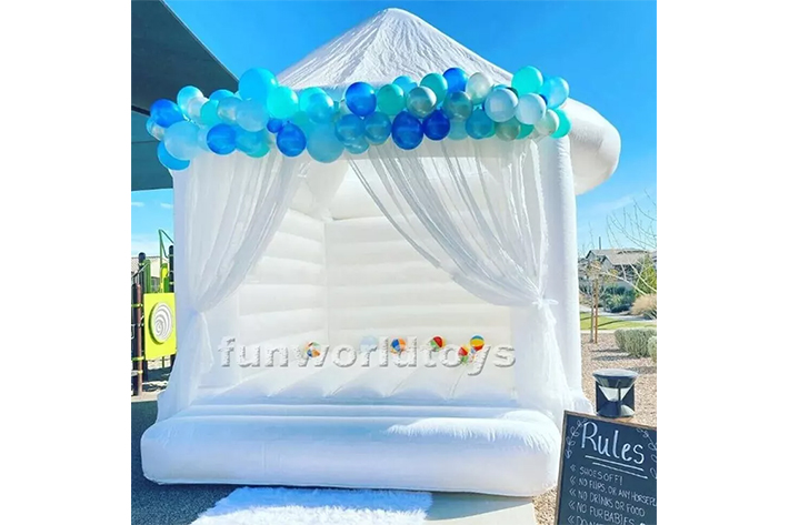 PVC white wedding inflatable jumping bouncy FWW28