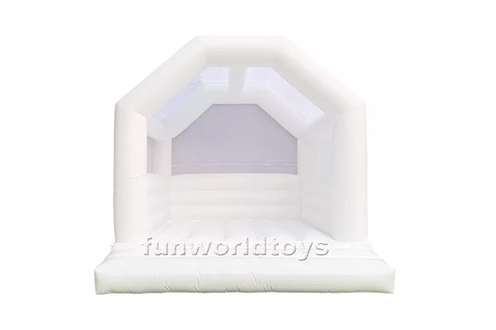 White wedding bounce house with slide FWW24