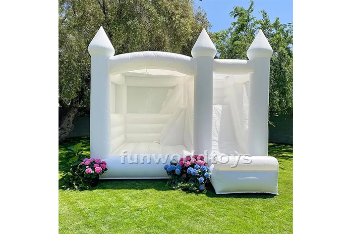 PVC white wedding bounce house FWW16
