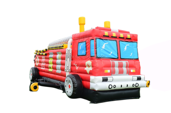 Inflatable Fire Truck Obstacle Course FWP196