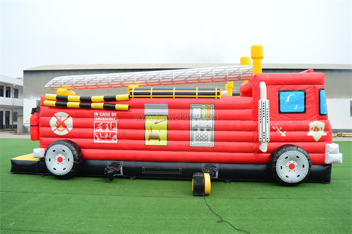 Inflatable Fire Truck Obstacle Course FWP196