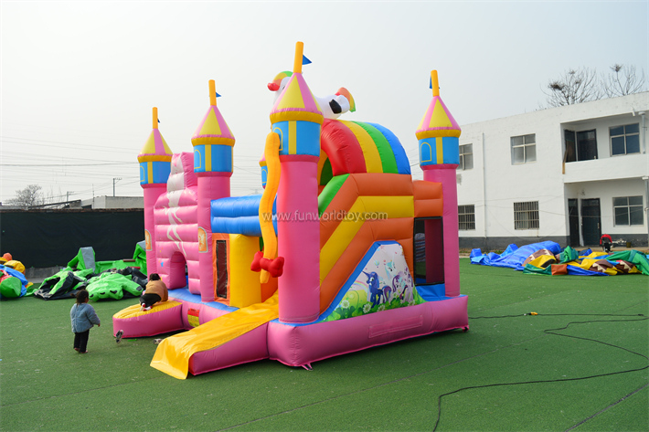 Unicorn Bounce House With Slide FWZ399