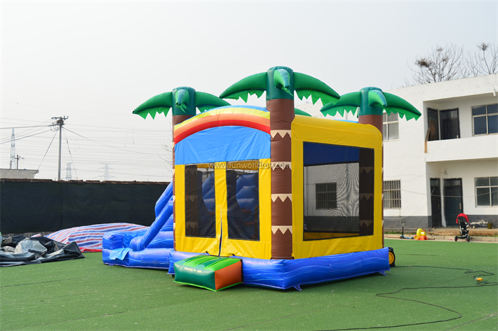 Palm Tree Bounce House With Slide FWZ402