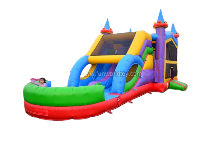 Red Yellow And Blue Slide With Bounce House FWZ418