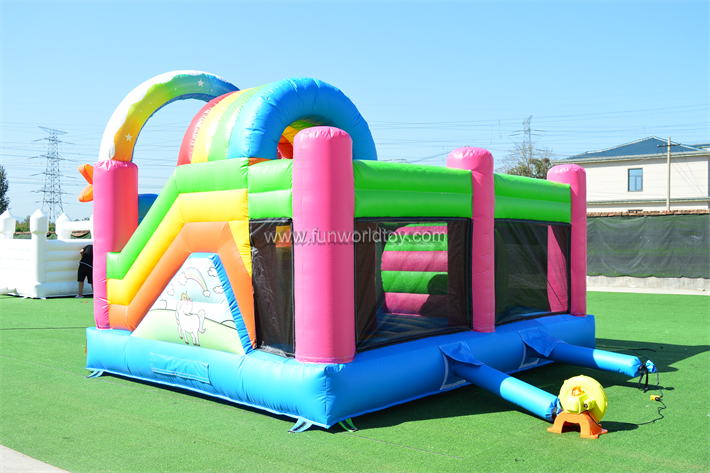 Unicorn Bounce House With Slide FWZ425