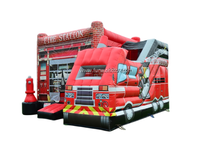4 in 1 Game Fire Truck Jumper Slide FWZ433
