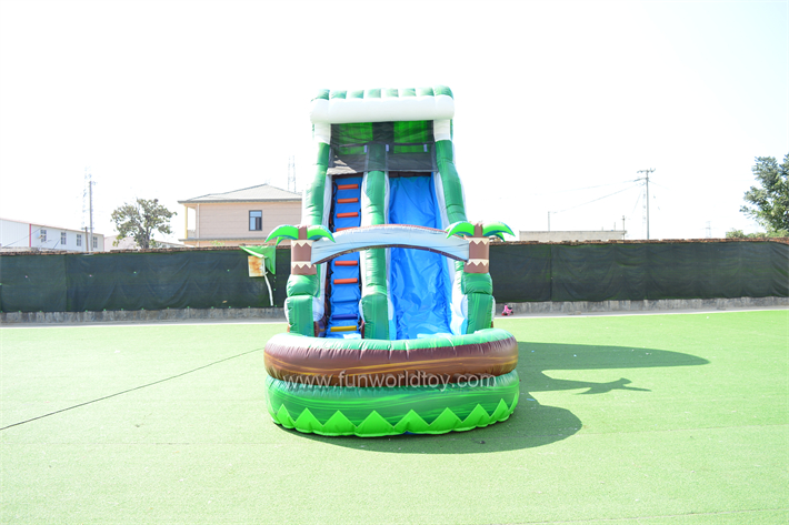 Green Inflatable Water Slide FWS409