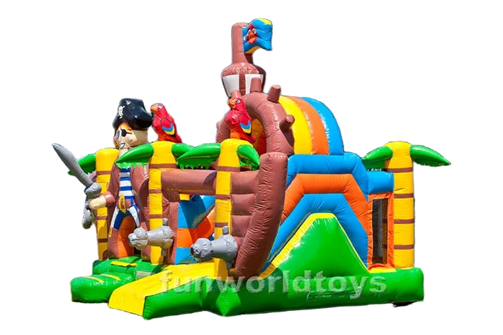 Commercial Inflatable Pirate Bounce House with slide FWS388