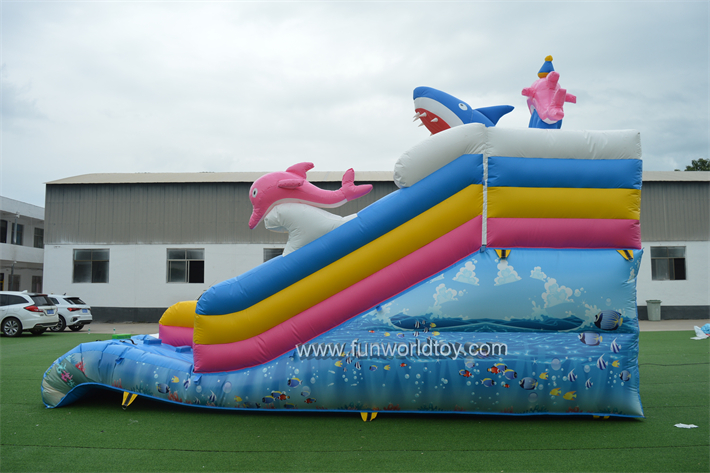 Inflatable Three Lane Shark Slide FWS410