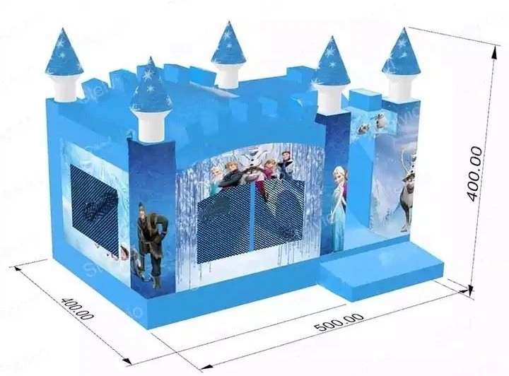 Ice Princess Queen Tower Jumping Castle and Slide FWZ382