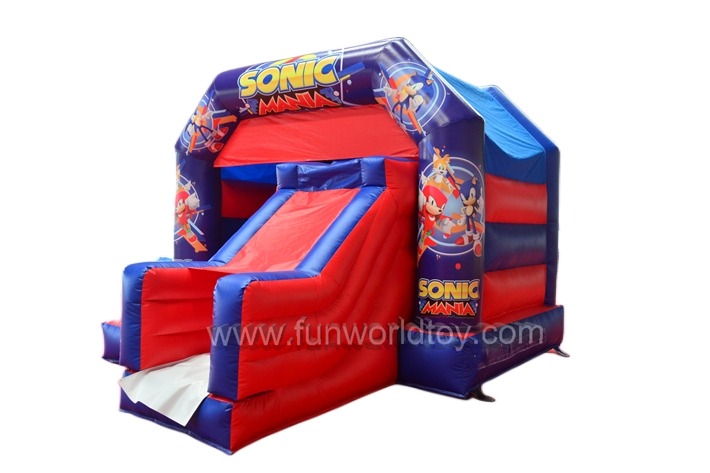 Inflatable Sonic Bouncy Castle With Slide FWZ437