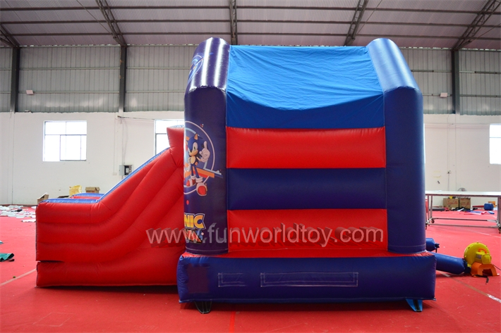 Inflatable Sonic Bouncy Castle With Slide FWZ437