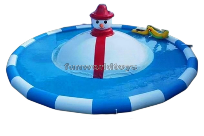 Snowman bouncing clouds water park FWF166