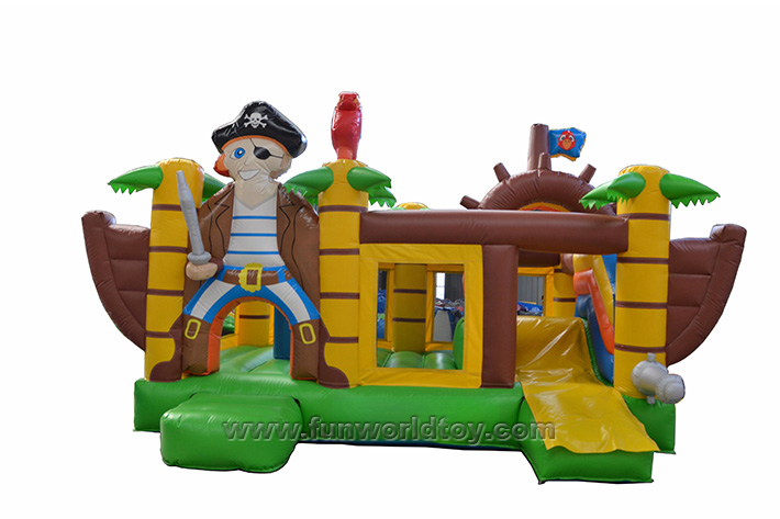 Inflatable Pirate Bounce House with slide FWZ377