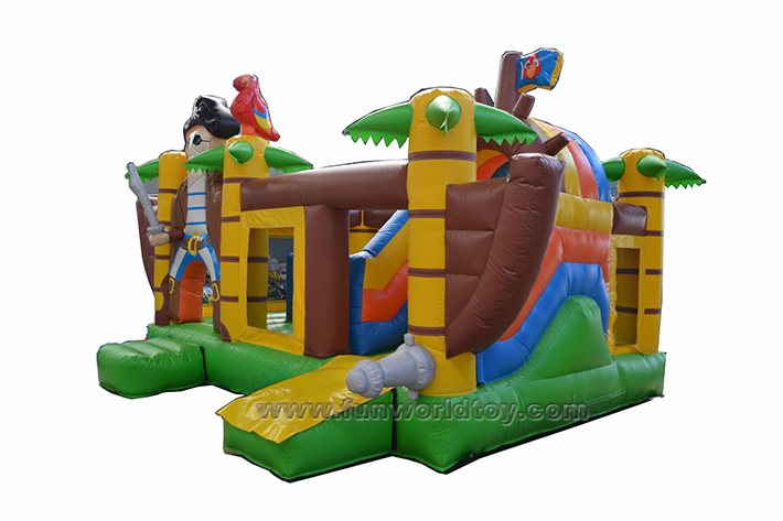 Inflatable Pirate Bounce House with slide FWZ377