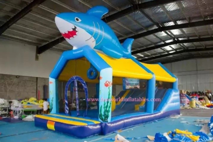 Inflatable Shark Combo With Slide FWZ452