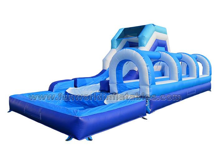 Inflatable blue water slide FWS414