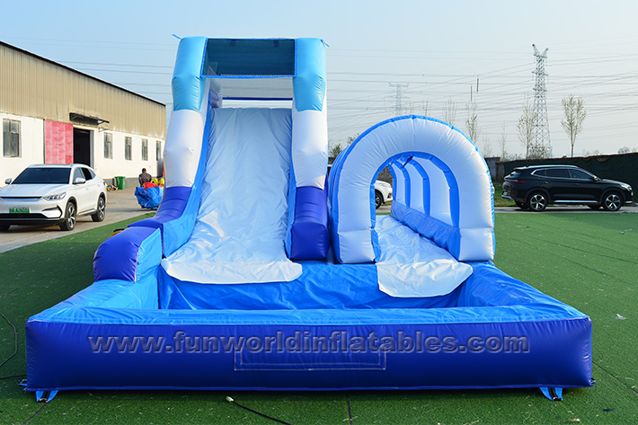 Inflatable blue water slide FWS414