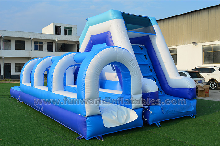 Inflatable blue water slide FWS414