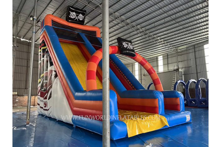 Inflatable race track theme with Slide FWS425