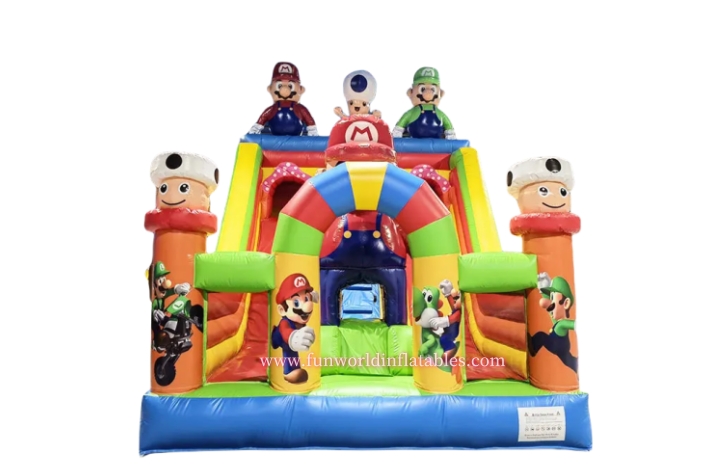 Mario Inflatable Custom Bouncy House With Slide FWD299