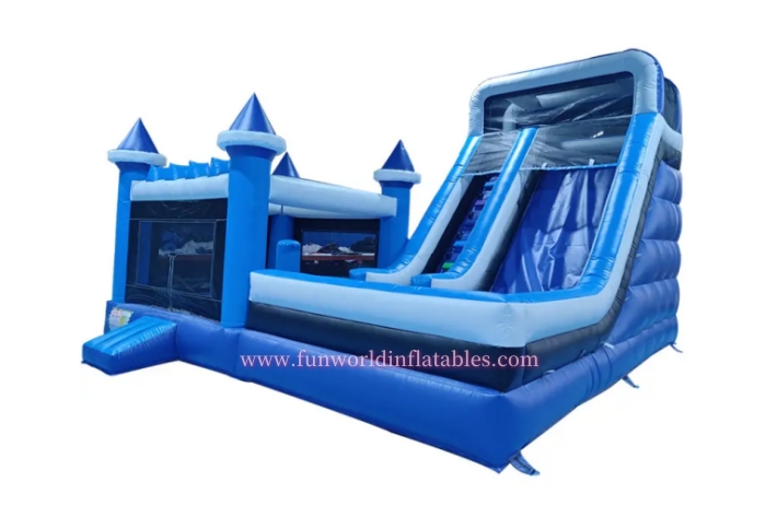 Inflatable Blue Bouncer Castle With Slide FWZ457