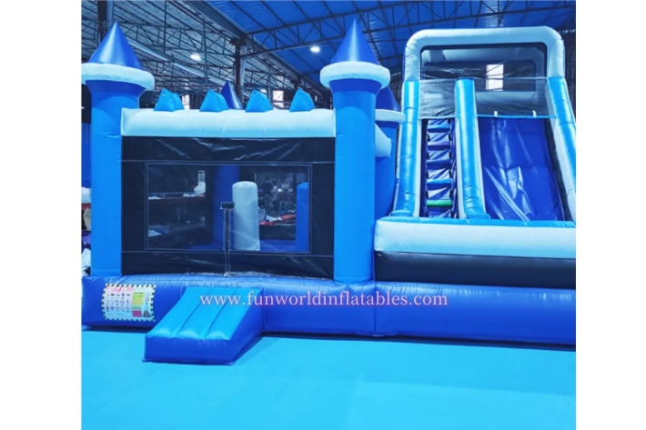 Inflatable Blue Bouncer Castle With Slide FWZ457